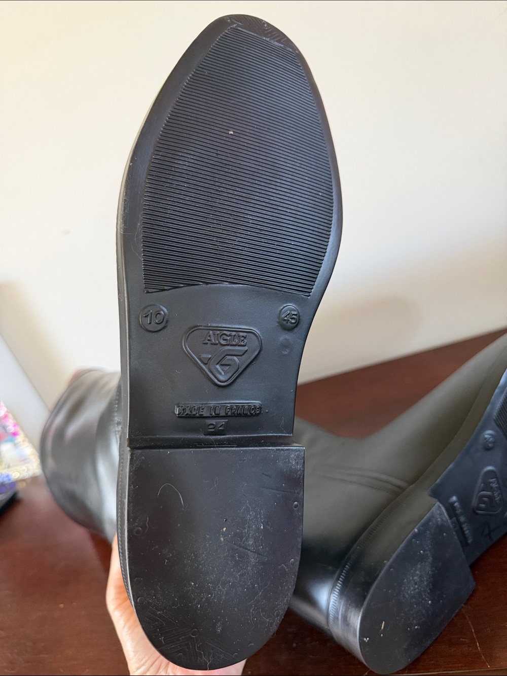 AIGLE Coupe Saumer Jumping Horseback Riding Boots Equestrian France Rubber US 10 - Picture 13 of 16